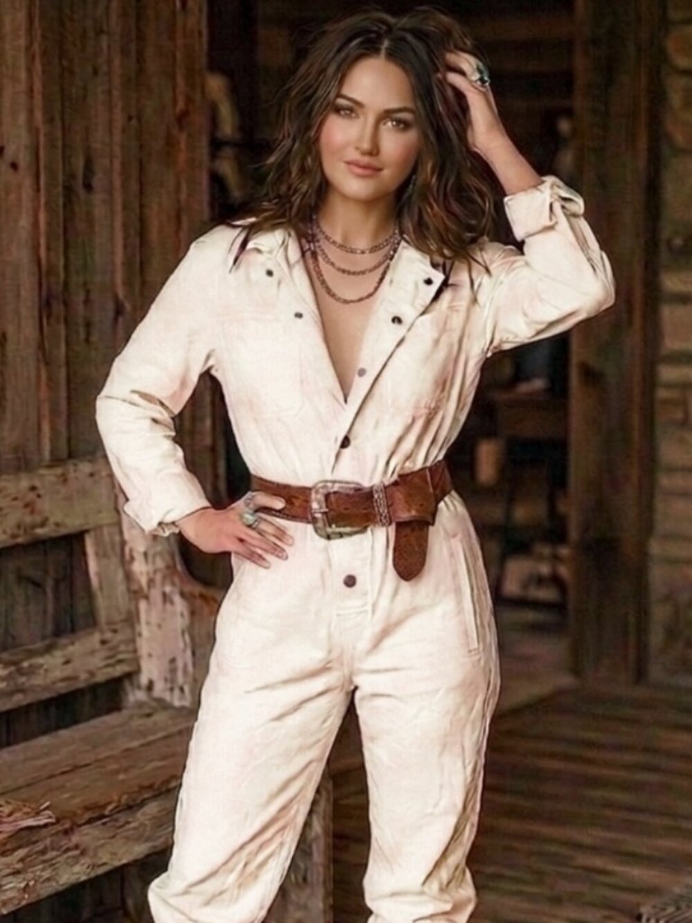FRANK and OAK Western Cowgirl Country Cotton Hemp Jumpsuit Coveralls